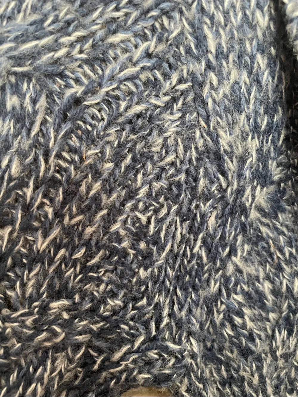 GAP Heather Gray & Navy Chunky Knit Open-Front Cardigan